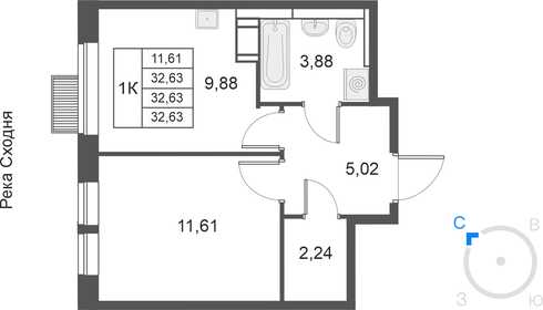 33 м², 1-комнатная квартира 7 700 000 ₽ - изображение 49