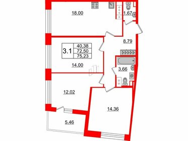 77,5 м², 3-комнатная квартира 22 850 650 ₽ - изображение 30