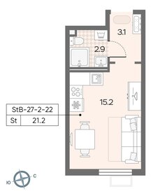 Квартира 21,2 м², студия - изображение 5