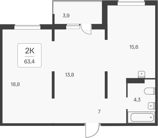 33 м², 1-комнатная квартира 4 700 000 ₽ - изображение 36