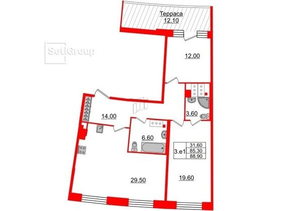 85,4 м², 2-комнатная квартира 36 705 000 ₽ - изображение 32