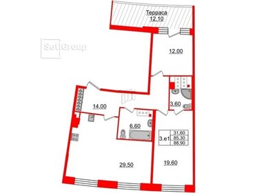 Квартира 85,4 м², 2-комнатная - изображение 1