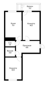 Квартира 55 м², 2-комнатная - изображение 1