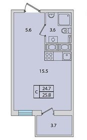 Квартира 24,5 м², студия - изображение 1