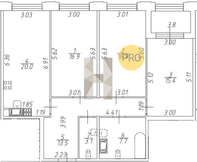 93,5 м², 3-комнатная квартира 40 815 000 ₽ - изображение 1