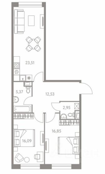 76 м², 3-комнатная квартира 24 500 000 ₽ - изображение 1
