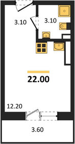 Квартира 22 м², студия - изображение 1