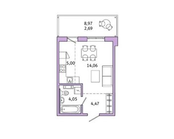 40,3 м², квартира-студия 5 750 000 ₽ - изображение 64