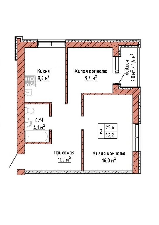 Варианты планировок жилой район «Волгарь» - планировка 7