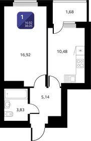 36,8 м², 1-комнатная квартира 4 045 800 ₽ - изображение 17