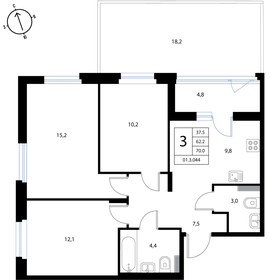 116,1 м², 3-комнатная квартира 16 300 000 ₽ - изображение 66