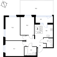 Квартира 70 м², 3-комнатная - изображение 2