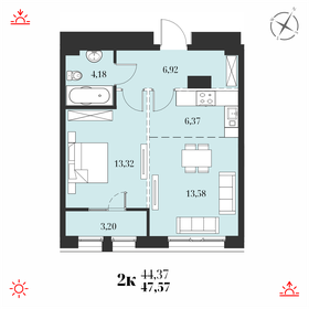 47,7 м², 2-комнатная квартира 8 127 000 ₽ - изображение 15