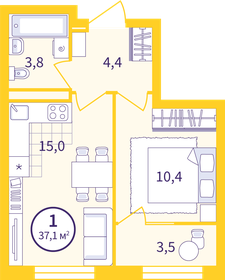 33,1 м², 1-комнатная квартира 5 100 000 ₽ - изображение 78