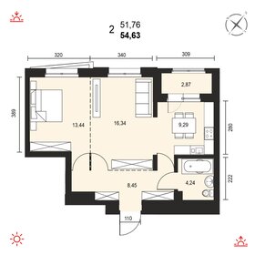 55,4 м², 2-комнатная квартира 7 480 000 ₽ - изображение 18