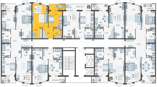 40,3 м², 1-комнатная квартира 6 200 000 ₽ - изображение 82