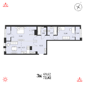 69,6 м², 3-комнатная квартира 11 499 000 ₽ - изображение 47