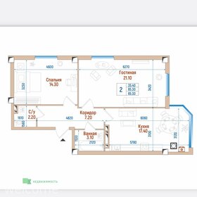 Квартира 65,3 м², 2-комнатная - изображение 1