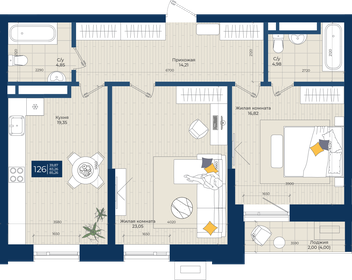 85,4 м², 2-комнатная квартира 23 000 000 ₽ - изображение 74