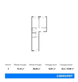 57,7 м², 2-комнатная квартира 12 806 643 ₽ - изображение 26