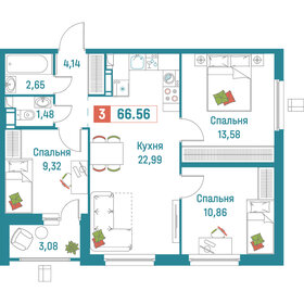 71,2 м², 3-комнатная квартира 13 456 356 ₽ - изображение 14