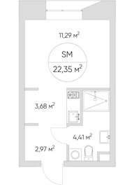 22 м², апартаменты-студия 8 552 324 ₽ - изображение 77