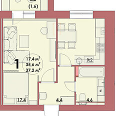 Квартира 37,2 м², 1-комнатная - изображение 2