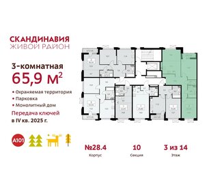 67 м², 3-комнатная квартира 17 500 000 ₽ - изображение 2
