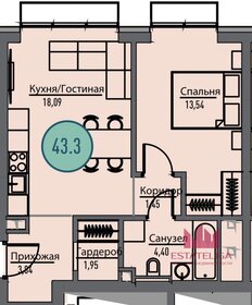 Квартира 43,5 м², 1-комнатная - изображение 1