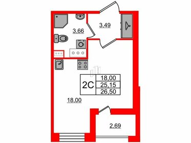 24,2 м², квартира-студия 6 300 176 ₽ - изображение 21