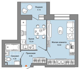 39,4 м², 1-комнатная квартира 3 650 000 ₽ - изображение 42