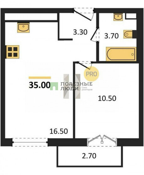 35 м², 2-комнатная квартира 3 520 000 ₽ - изображение 18
