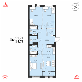 Квартира 94,7 м², 4-комнатная - изображение 1