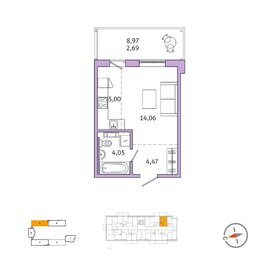 24 м², квартира-студия 4 250 000 ₽ - изображение 6