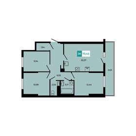 Квартира 73,5 м², 3-комнатная - изображение 1