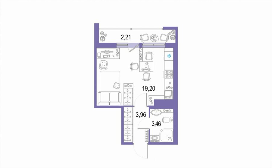 26,6 м², квартира-студия 7 400 000 ₽ - изображение 27