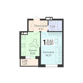 28,6 м², 1-комнатная квартира 3 800 000 ₽ - изображение 51