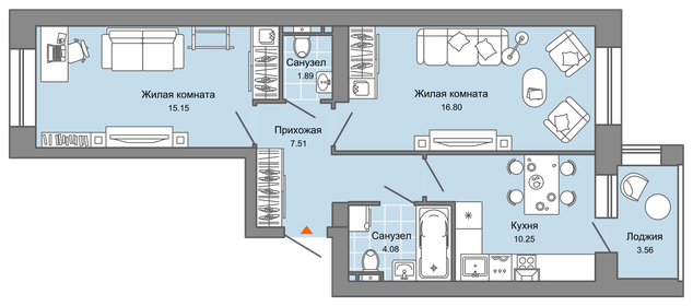 58,6 м², 2-комнатная квартира 8 200 000 ₽ - изображение 101