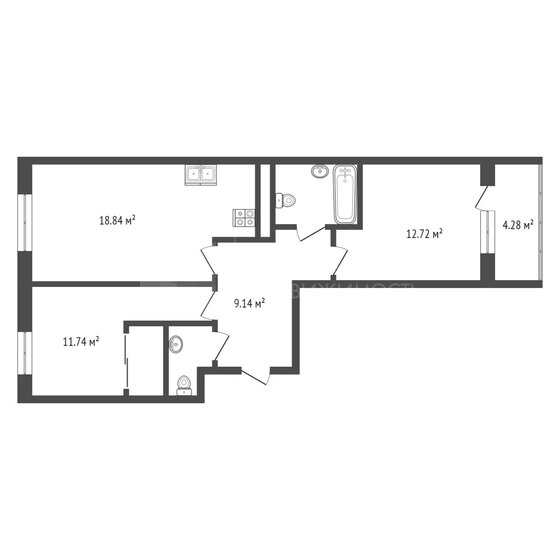 65 м², 2-комнатная квартира 8 150 000 ₽ - изображение 1