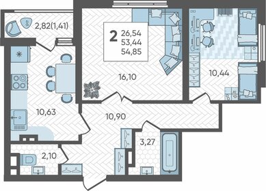 50 м², 2-комнатная квартира 5 150 000 ₽ - изображение 78