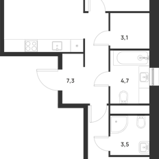 Квартира 70,1 м², 2-комнатная - изображение 2