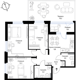 188,6 м², 4-комнатная квартира 27 490 000 ₽ - изображение 103