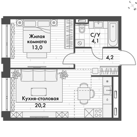 Квартира 41,5 м², 2-комнатная - изображение 1