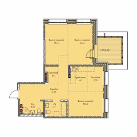 Квартира 87,4 м², 3-комнатная - изображение 1