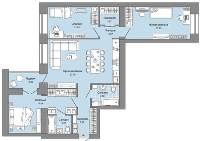 107,6 м², 3-комнатная квартира 8 990 000 ₽ - изображение 63