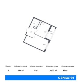 Квартира 34,6 м², 1-комнатная - изображение 1