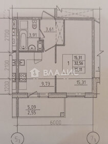 Квартира 32,6 м², 1-комнатная - изображение 1