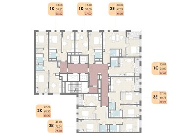 60,8 м², 2-комнатная квартира 13 315 200 ₽ - изображение 24