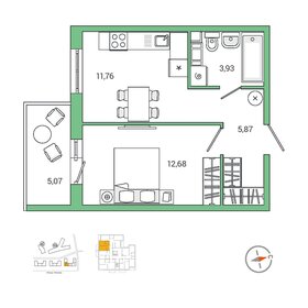 Квартира 35,2 м², 1-комнатная - изображение 1