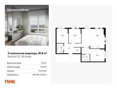 79,5 м², 3-комнатная квартира 16 600 000 ₽ - изображение 47